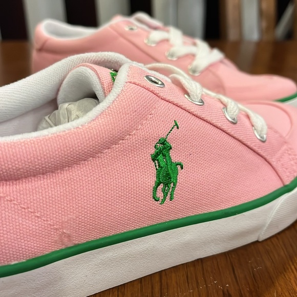 Polo Ralph Lauren Brisbane Shoes Sneakers pink Girls Grade School Size 6 Youth - Picture 7 of 11